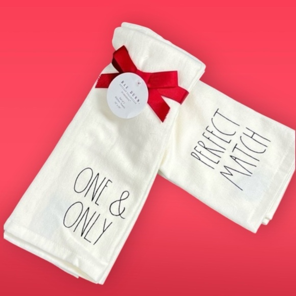 Rae Dunn - ‘Perfect Match’ dish towels (2). NWT *Last One!
